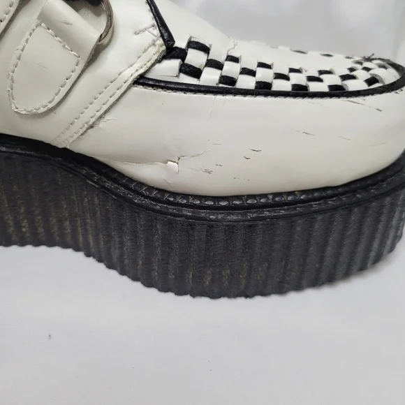 Demonia black & white contrast platform oxfords - Picture 7 of 16